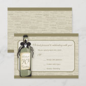 Carte de réponse de variété de vin et de bouteille (Devant / Derrière)