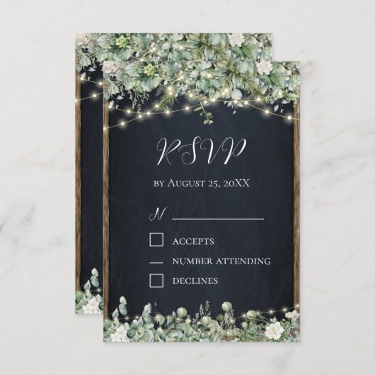 Carte de réponse de verdure d'eucalyptus | Botaniq (Devant / Derrière)