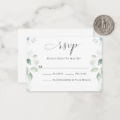 Carte de réponse de verdure d'eucalyptus de budget (Devant/Arrière en situation)