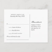Carte de réponse déco noir et blanc pour demande d (Dos)