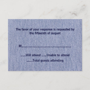 Carte de réponse Denim All Purpose