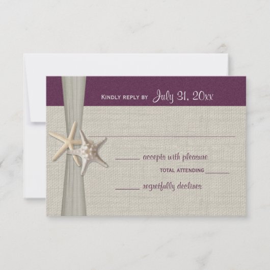 Carte de réponse d'enregistrement de plage Amore (Devant)