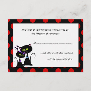 Carte de réponse des chats noirs et des Mariages P