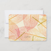 Carte de réponse des feuilles automnales (Dos)