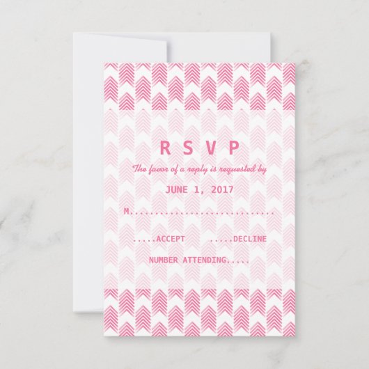Carte de réponse des flèches tribales roses (Devant)