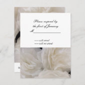 Carte de réponse des fleurs de papier feuilleté bl (Devant / Derrière)