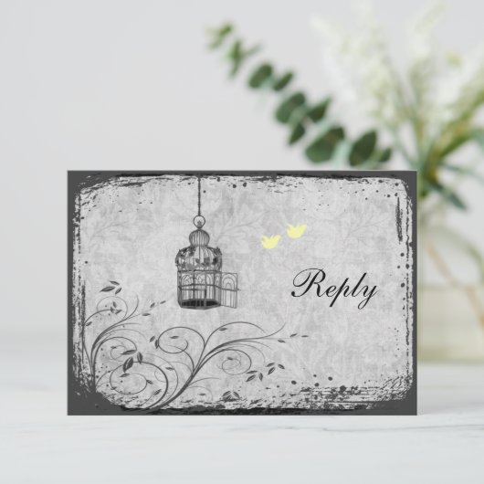 Carte de réponse des inséparables à cage à oiseaux (Debout devant)