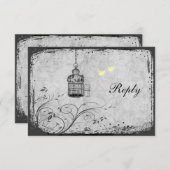 Carte de réponse des inséparables à cage à oiseaux (Devant / Derrière)