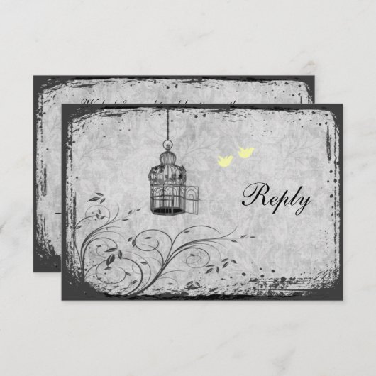 Carte de réponse des inséparables à cage à oiseaux (Devant / Derrière)