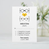 Carte de réponse des lunettes Geeks jaunes (Debout devant)