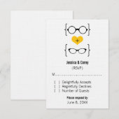 Carte de réponse des lunettes Geeks jaunes (Devant / Derrière)