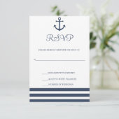 Carte de réponse des Mariages Ancres nautiques (Debout devant)