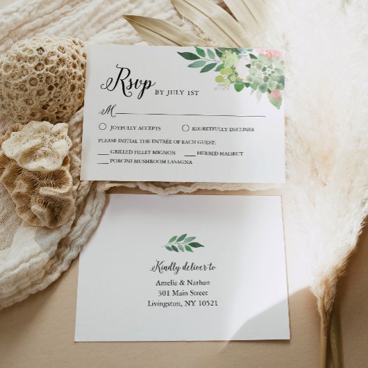 Carte de réponse DEVON Succulent Greenery