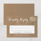 Carte de réponse d'invitation | Baby's Breath rust (Devant / Derrière)