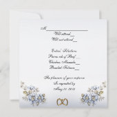 Carte de réponse d'invitation Blue Hydrangea et de (Dos)