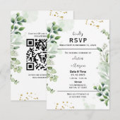 Carte de réponse d'invitation Boho Greenery (Devant / Derrière)