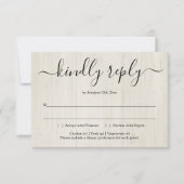 Carte de réponse d'invitation - Bois rustique (Devant)