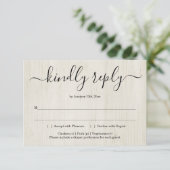 Carte de réponse d'invitation - Bois rustique (Debout devant)