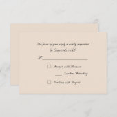 Carte de réponse d'invitation de fête élégante en  (Devant / Derrière)