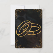 Carte de réponse d'invitation de fiançailles Or no (Dos)