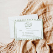 Carte de réponse d'invitation de mariage à rayure 