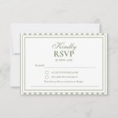 Carte de réponse d'invitation de mariage à rayure  (Devant)