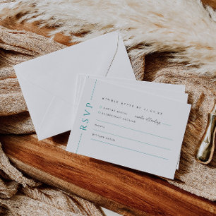 Carte de réponse d'invitation de mariage blanc Tur