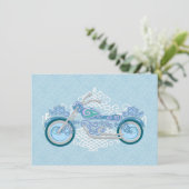 Carte de réponse d'invitation de mariage de motard (Debout devant)