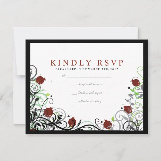 Carte de réponse d'invitation de mariage juif à la (Devant)