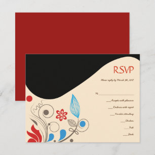 Carte de réponse d'invitation de mariage juif à la