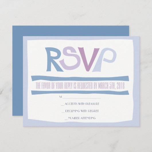Carte de réponse d'invitation de mariage juif BASH (Devant / Derrière)