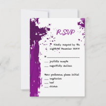 Carte de réponse d'invitation de peinture violette