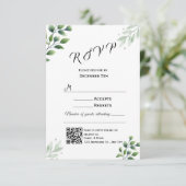Carte de réponse d'invitation de verdure moderne (Debout devant)
