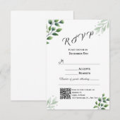 Carte de réponse d'invitation de verdure moderne (Devant / Derrière)