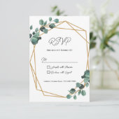 Carte de réponse d'invitation de verdure rustique (Debout devant)