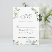 Carte de réponse d'invitation de verdure rustique (Debout devant)