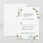 Carte de réponse d'invitation de verdure rustique (Devant / Derrière)