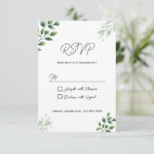 Carte de réponse d'invitation de verdure rustique (Debout devant)