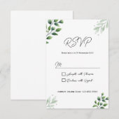 Carte de réponse d'invitation de verdure rustique (Devant / Derrière)