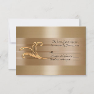 Carte de réponse d'invitation or RSVP