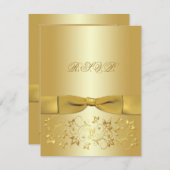 CARTE DE RÉPONSE D'OR RIBBON IMPRIMÉE (Devant / Derrière)