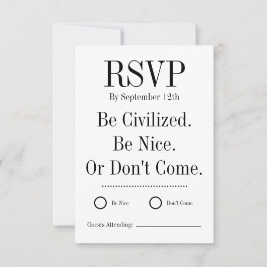 Carte de réponse drôle pour mariage (Devant)