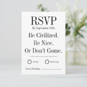 Carte de réponse drôle pour mariage (Debout devant)