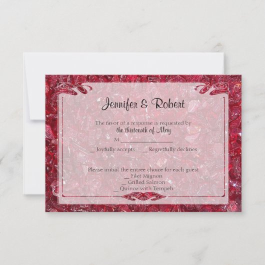 Carte de réponse du 40e anniversaire de Ruby (Devant)