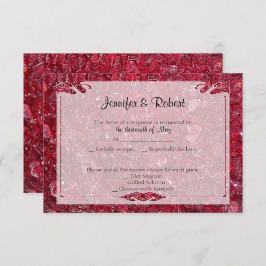 Carte de réponse du 40e anniversaire de Ruby (Devant / Derrière)