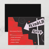 Carte de réponse du Bat mitzvah ALICE IN WONDERLAN (Devant / Derrière)