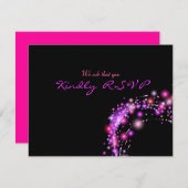 Carte de réponse du Bat mitzvah aux étoiles à rayu (Devant / Derrière)