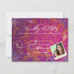 Carte de réponse du Bat mitzvah cool PHOTO COLLAGE