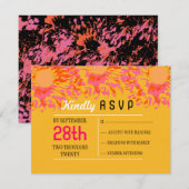 Carte de réponse du Bat mitzvah de fleurs de print (Devant / Derrière)