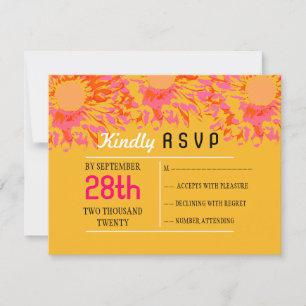 Carte de réponse du Bat mitzvah de fleurs de print